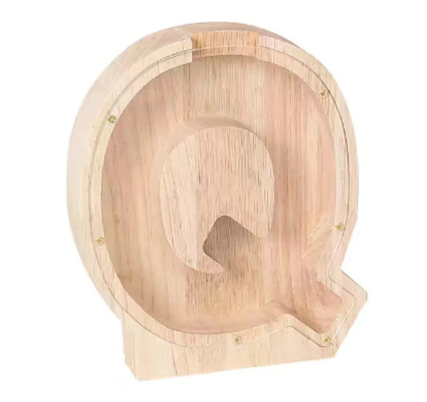 26 Letter Piggy Bank Wooden Coin Money Saving Box